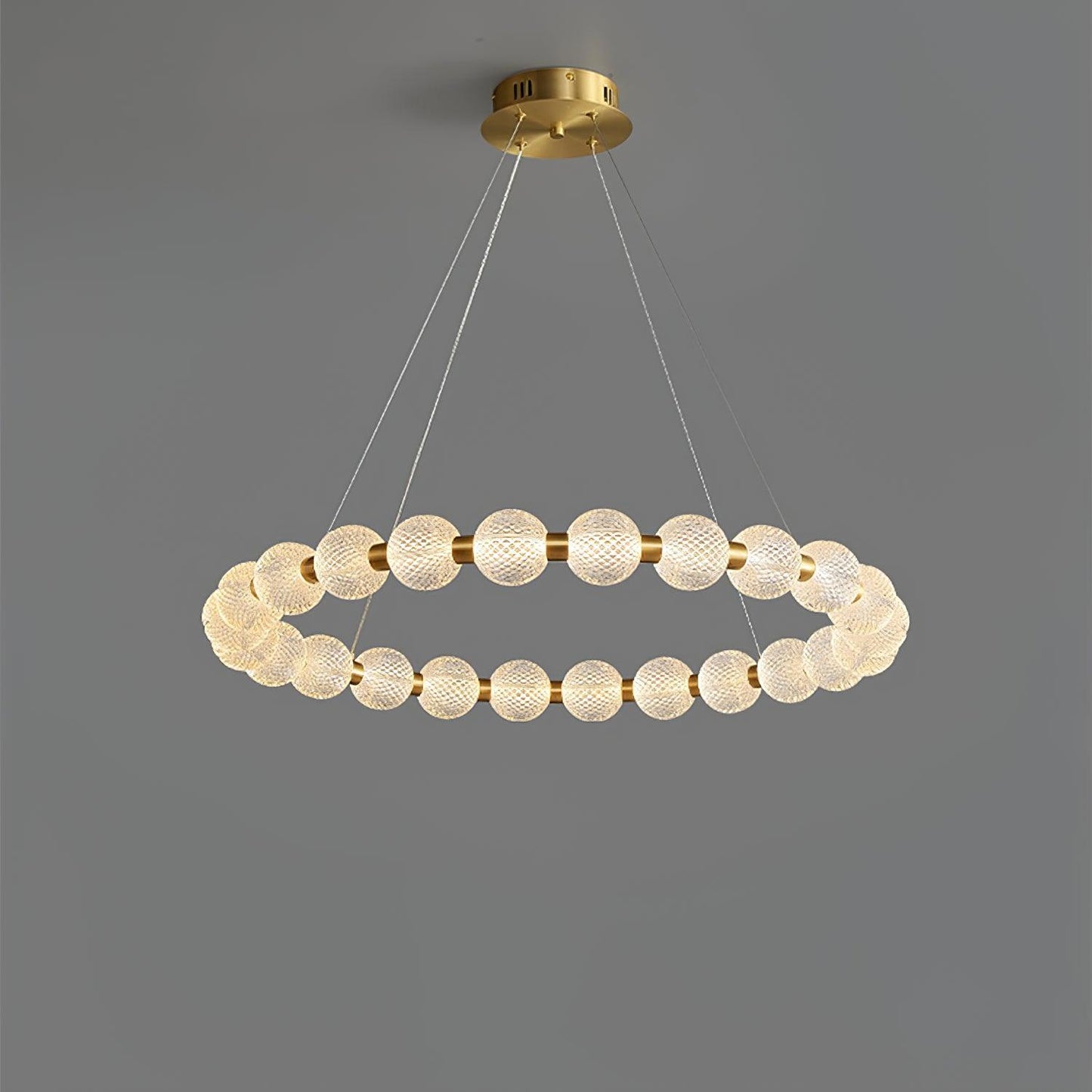 Pearl Chandelier Dia 31.4″ x H 3.1″ / Dia 80cm x H 8cm / Brass / Warm White Chandelier