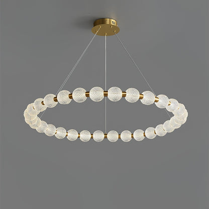 Pearl Chandelier Dia 38.5″ x H 3.1″ / Dia 98cm x H 8cm / Brass / Warm White Chandelier