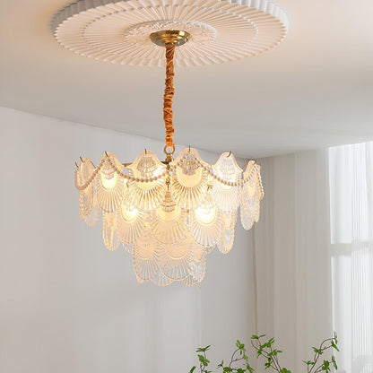 Pearl Glass Shell Chandelier Chandelier