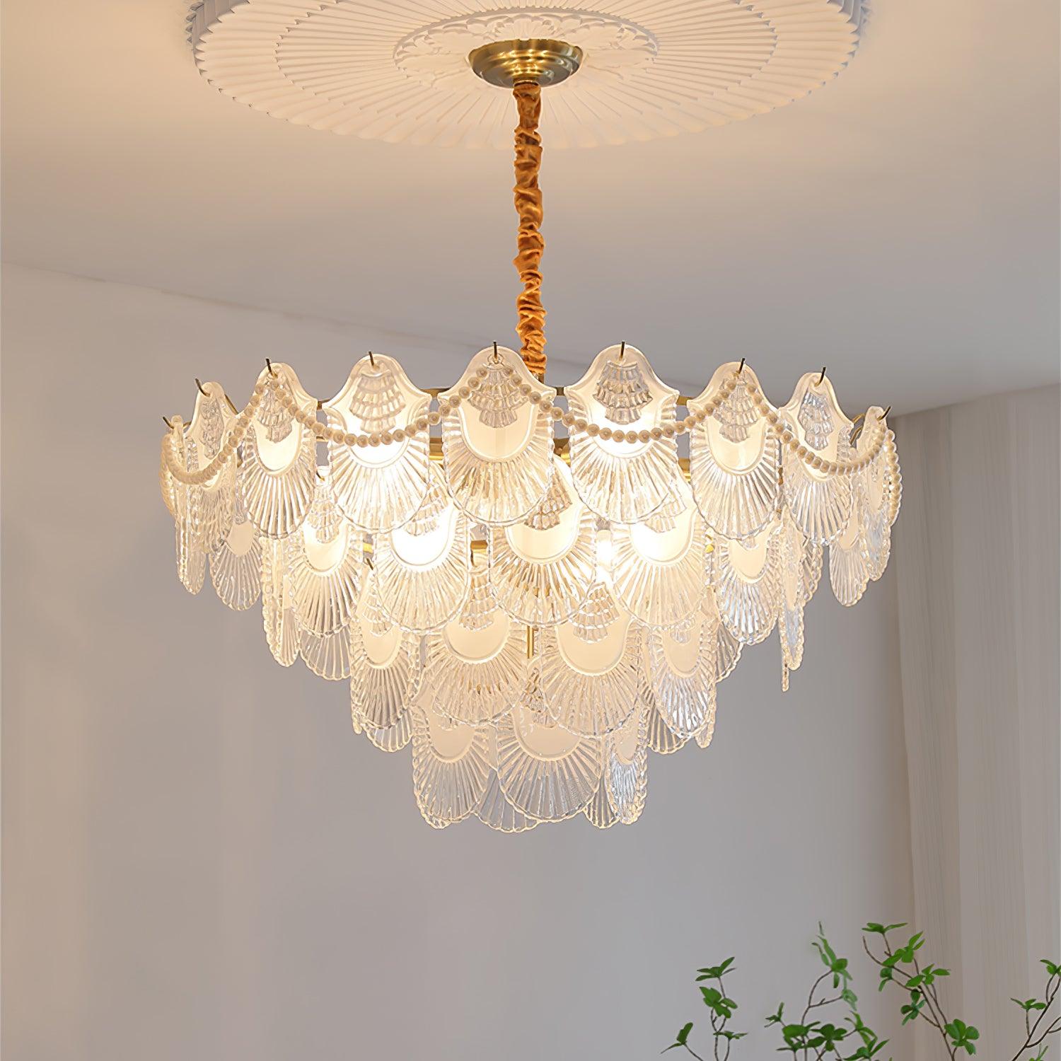 Pearl Glass Shell Chandelier Chandelier