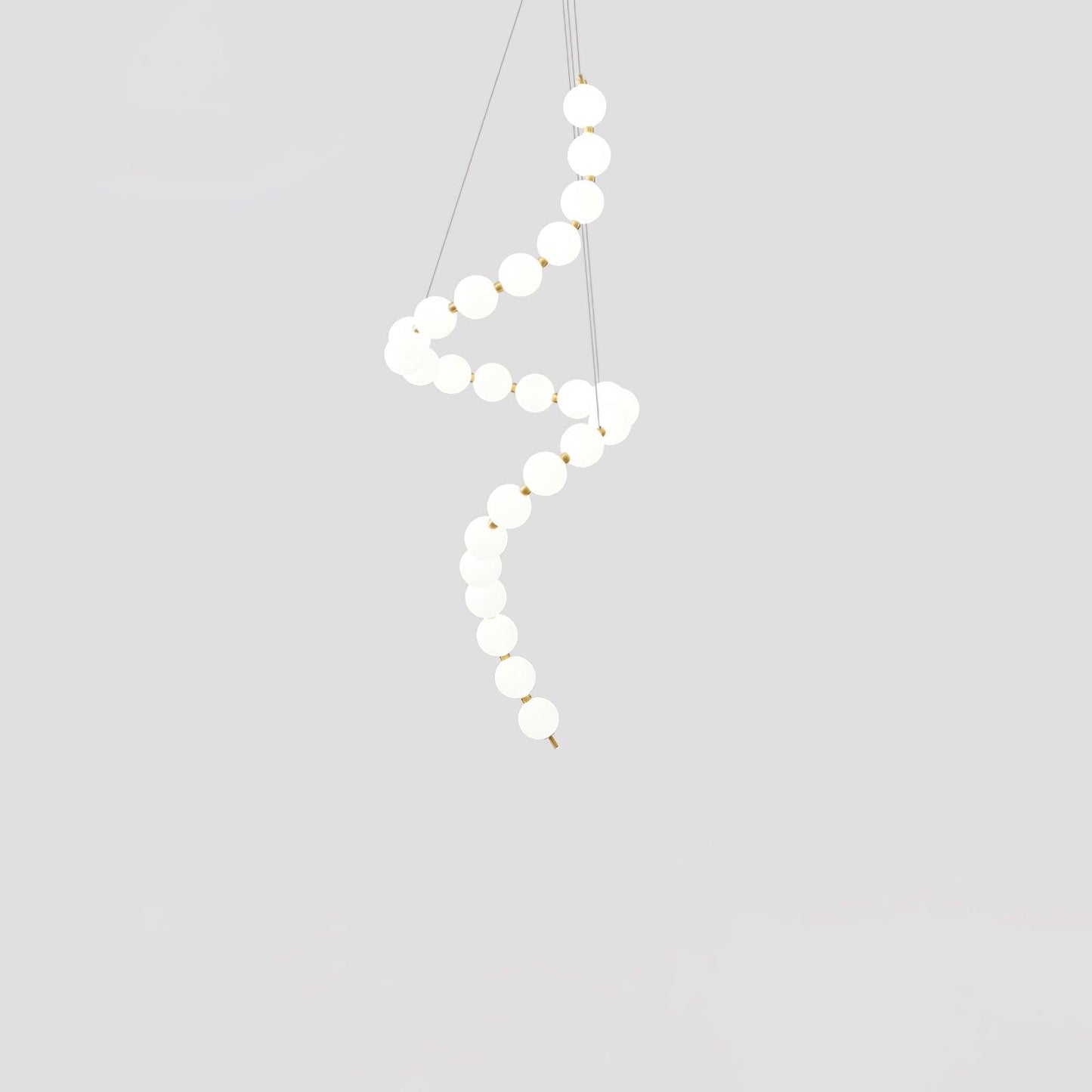 Acrylic Pearl Necklace Chandelier ? 23.6″ x H 59.1″ / Dia 60cm x H 150m / Brass & White / Warm Light Chandelier