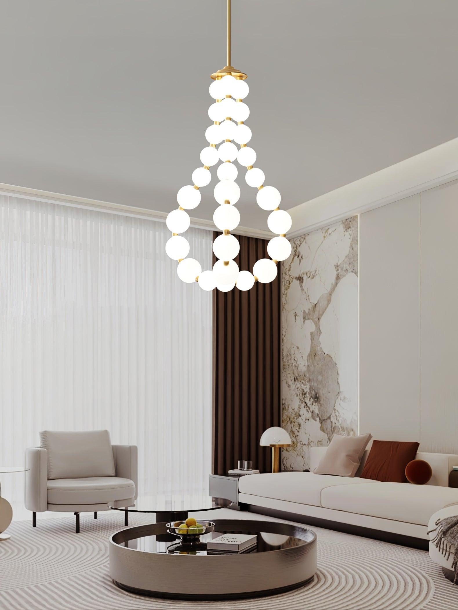 Glass Pearl Necklace Chandelier Chandelier
