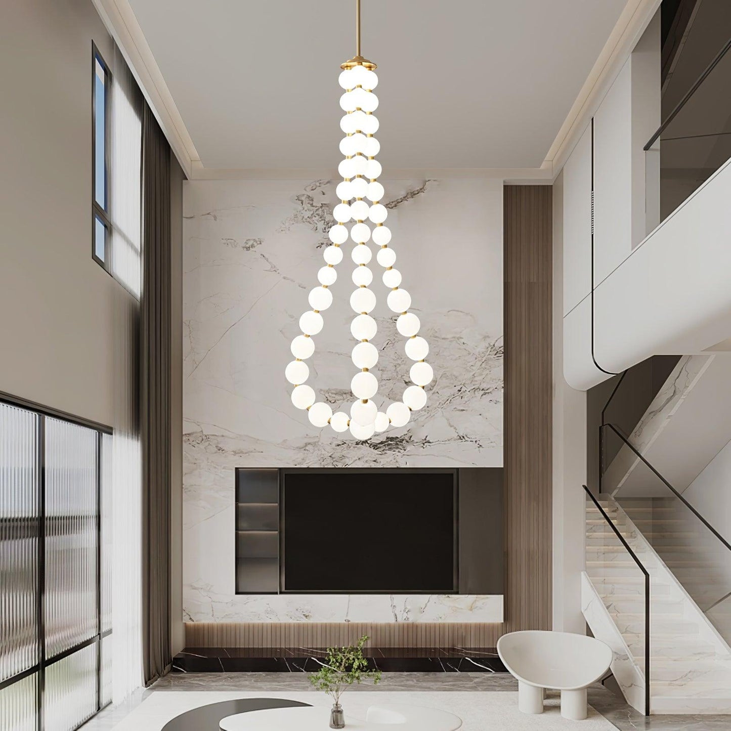 Glass Pearl Necklace Chandelier Chandelier