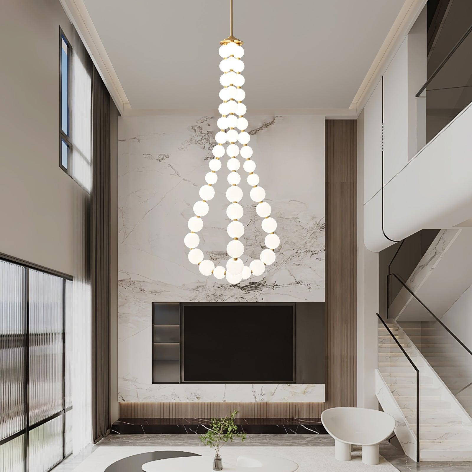 Glass Pearl Necklace Chandelier Chandelier
