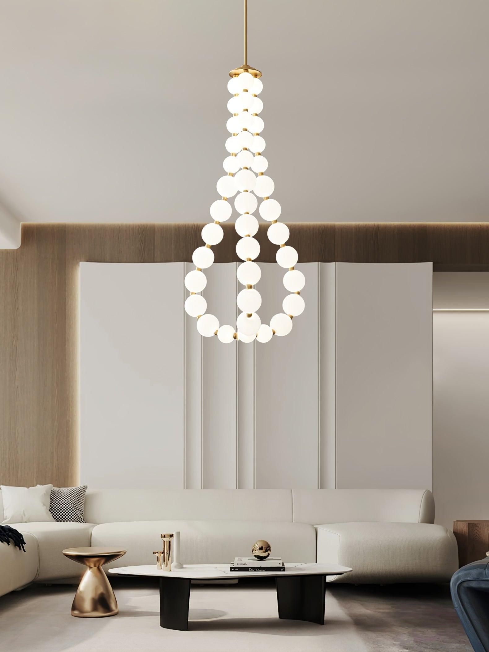Glass Pearl Necklace Chandelier Chandelier