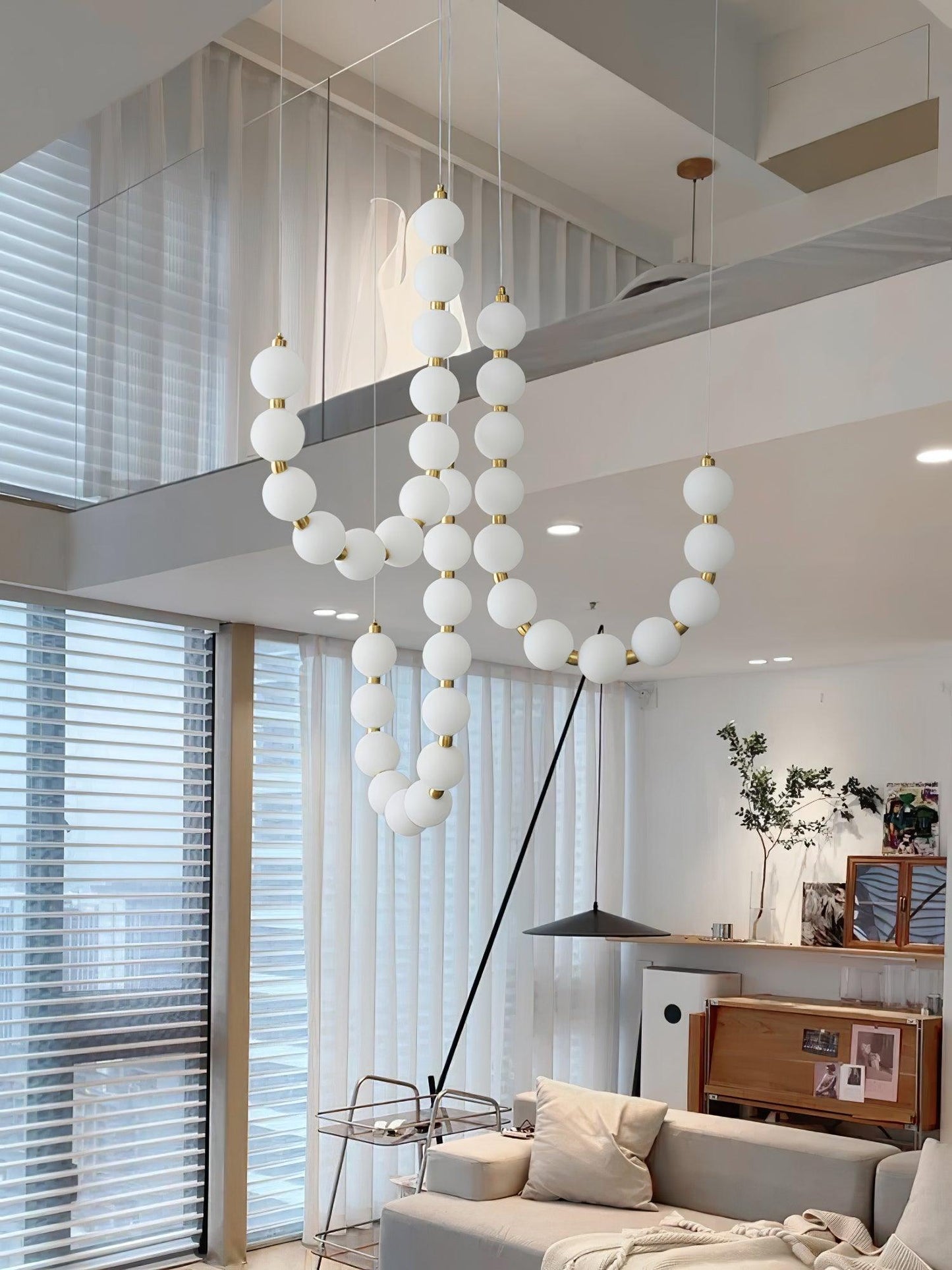 Glass Pearl Necklace Chandelier Chandelier