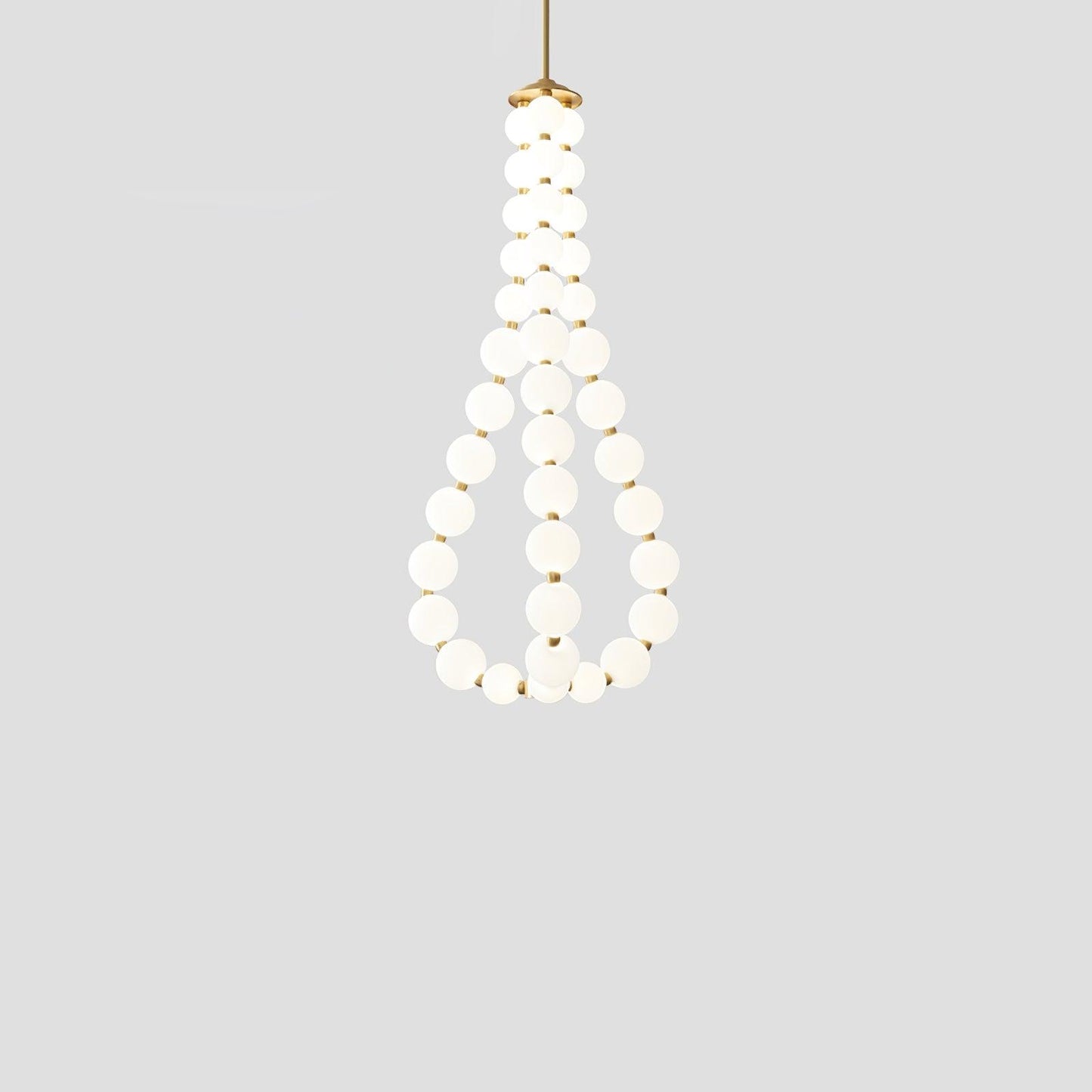 Acrylic Pearl Necklace Chandelier ? 23.6″ x H 47.2″ / Dia 60cm x H 120m / Brass & White / Warm Light Chandelier