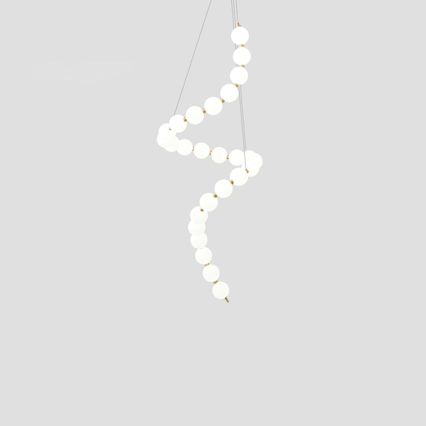 Acrylic Pearl Necklace Chandelier ? 27.6″ x H 78.7″ / Dia 70cm x H 200m / Brass & White / Warm Light Chandelier