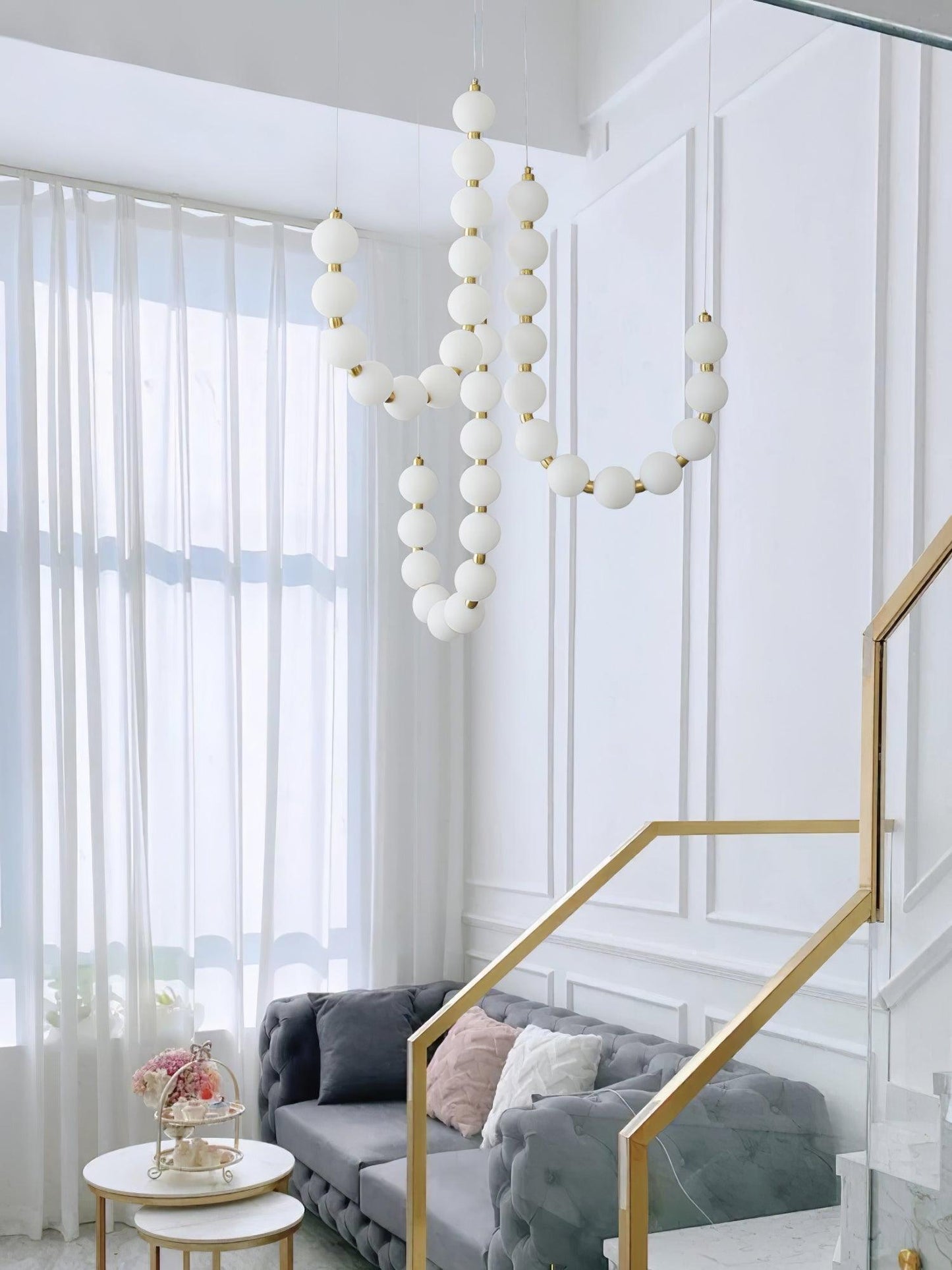 Glass Pearl Necklace Chandelier Chandelier