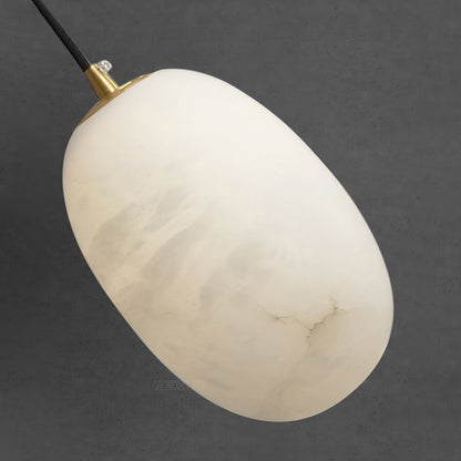 Pebble Alabaster Pendant Lamp Dia 3.9″ x H 5.9″ / Dia 10cm x H 15cm / Brass & White Pendant light