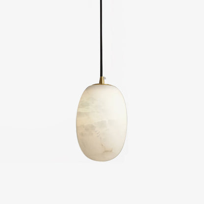 Pebble Alabaster Pendant Lamp Dia 3.9″ x H 5.9″ / Dia 10cm x H 15cm / Brass & White Pendant light