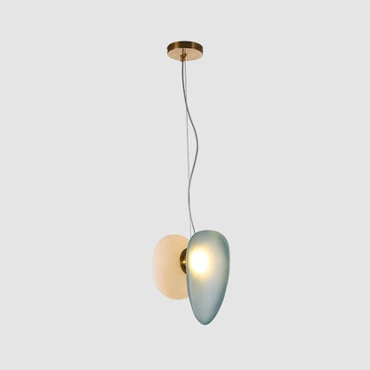 Translucent Frosted Glass Pendant Light Model 3 White + blue / Warm Light Pendant light