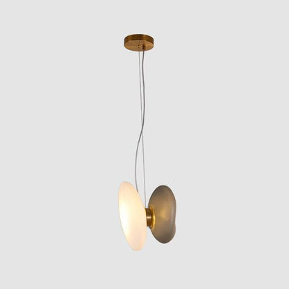 Translucent Frosted Glass Pendant Light Model 5 White + smoky gray / Warm Light Pendant light