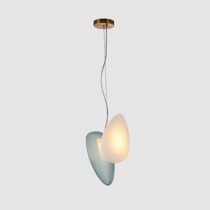 Translucent Frosted Glass Pendant Light Model 6 Blue + white / Warm Light Pendant light