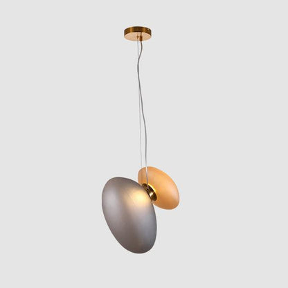 Translucent Frosted Glass Pendant Light Model 8 Smoky gray + amber / Warm Light Pendant light