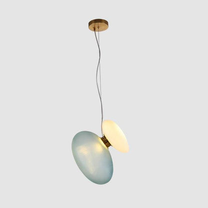 Translucent Frosted Glass Pendant Light Model 10 Blue + white / Warm Light Pendant light