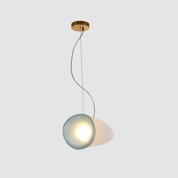 Translucent Frosted Glass Pendant Light Model 13 Blue + white / Warm Light Pendant light