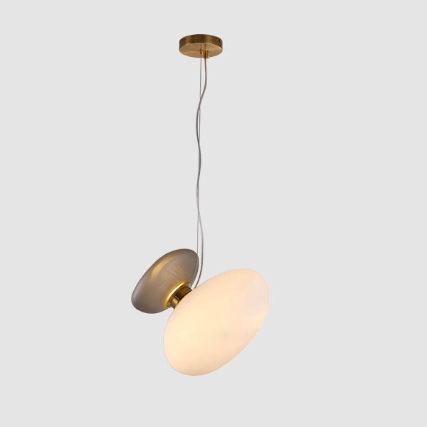 Translucent Frosted Glass Pendant Light Model 14 Smoky gray + white / Warm Light Pendant light