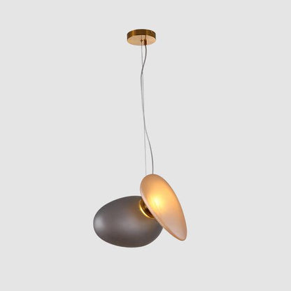 Translucent Frosted Glass Pendant Light Model 15 Smoky gray + amber / Warm Light Pendant light