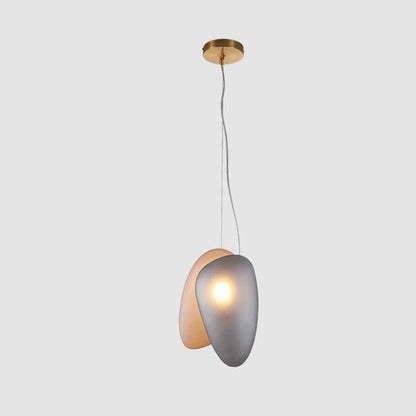 Translucent Frosted Glass Pendant Light Model 16 Smoky gray + amber / Warm Light Pendant light