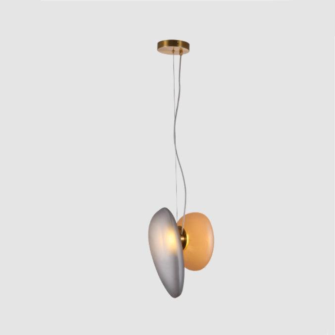 Translucent Frosted Glass Pendant Light Model 17 Smoky gray + amber / Warm Light Pendant light
