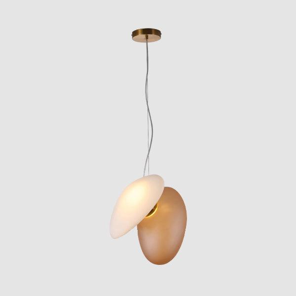 Translucent Frosted Glass Pendant Light Model 19 White + amber / Warm Light Pendant light
