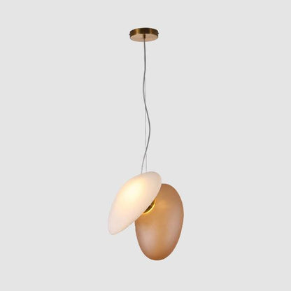 Translucent Frosted Glass Pendant Light Model 19 White + amber / Warm Light Pendant light