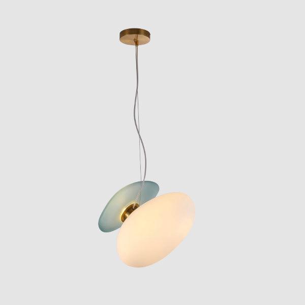 Translucent Frosted Glass Pendant Light Model 20 Blue + white / Warm Light Pendant light