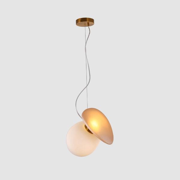 Translucent Frosted Glass Pendant Light Model 21 White + amber / Warm Light Pendant light