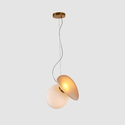 Translucent Frosted Glass Pendant Light Model 21 White + amber / Warm Light Pendant light