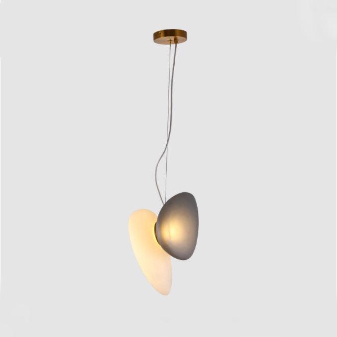 Translucent Frosted Glass Pendant Light Model 24 White + smoky gray / Warm Light Pendant light