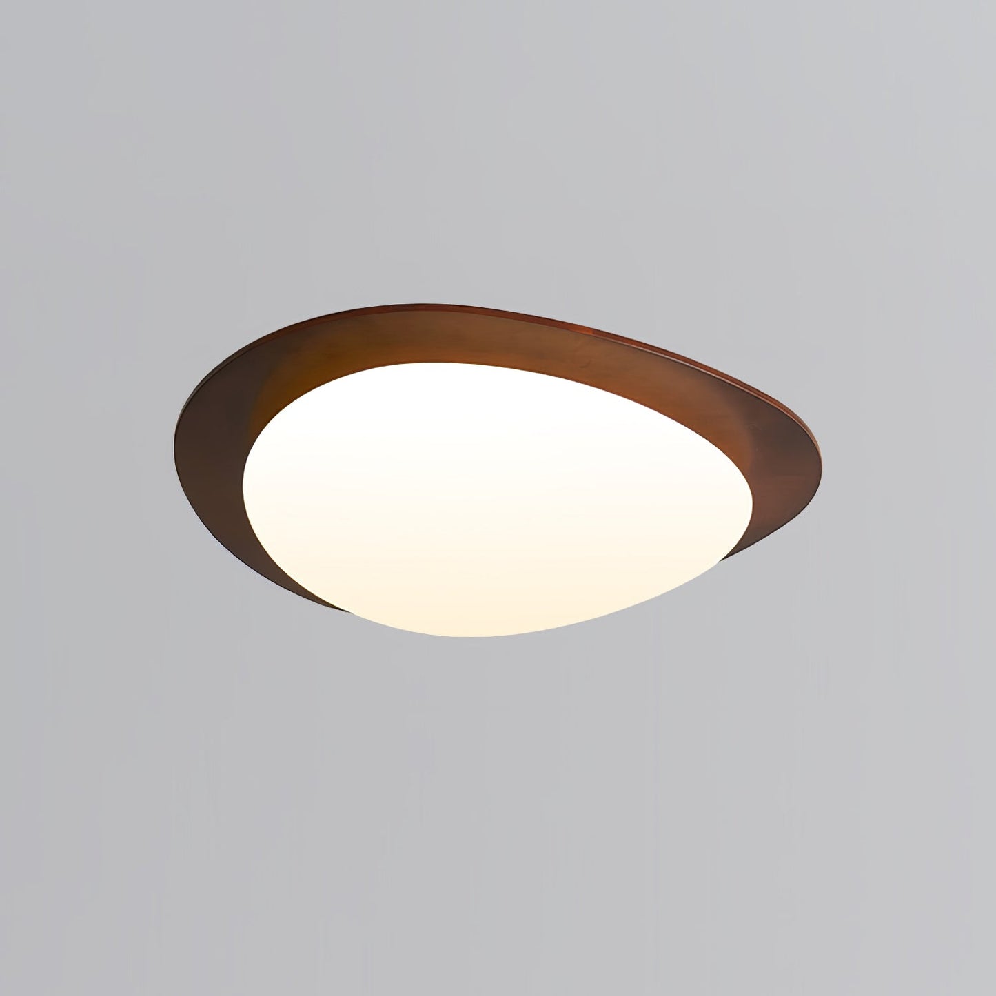 Pebble Walnut Ceiling Light ? 15″ x H 3.1″ / Dia 38cm x H 8cm / Walnut Wood / Warm Light Ceiling lamp