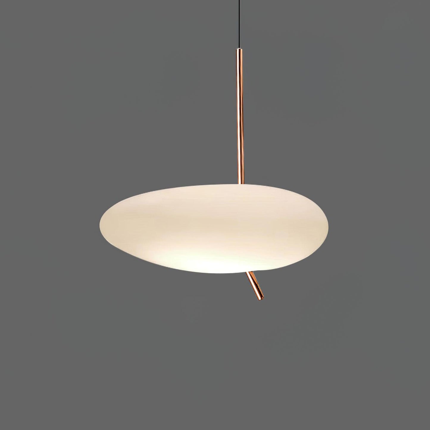 Pebbles Pendant Light Plastic shade: L 8.6″ x H 6.3″ x H 10.2″ / L 22cm x W 16cm x H 26cm / Rose Gold & White / Neutral