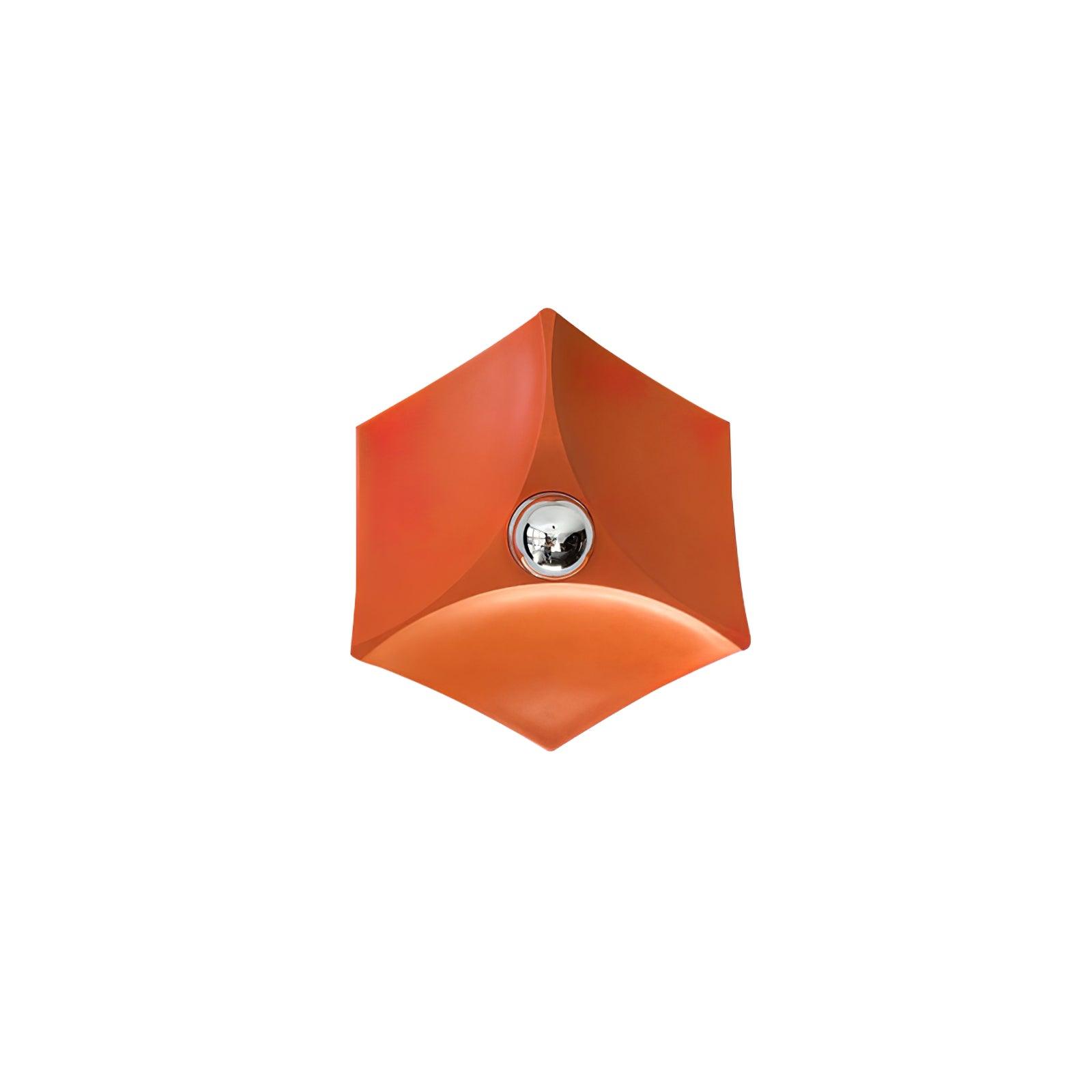 Pentagon Combination Wall Lamp Dia 14.2″ x H 3.5″ / Dia 36cm x H 9cm / Orange & Chrome Wall lamp