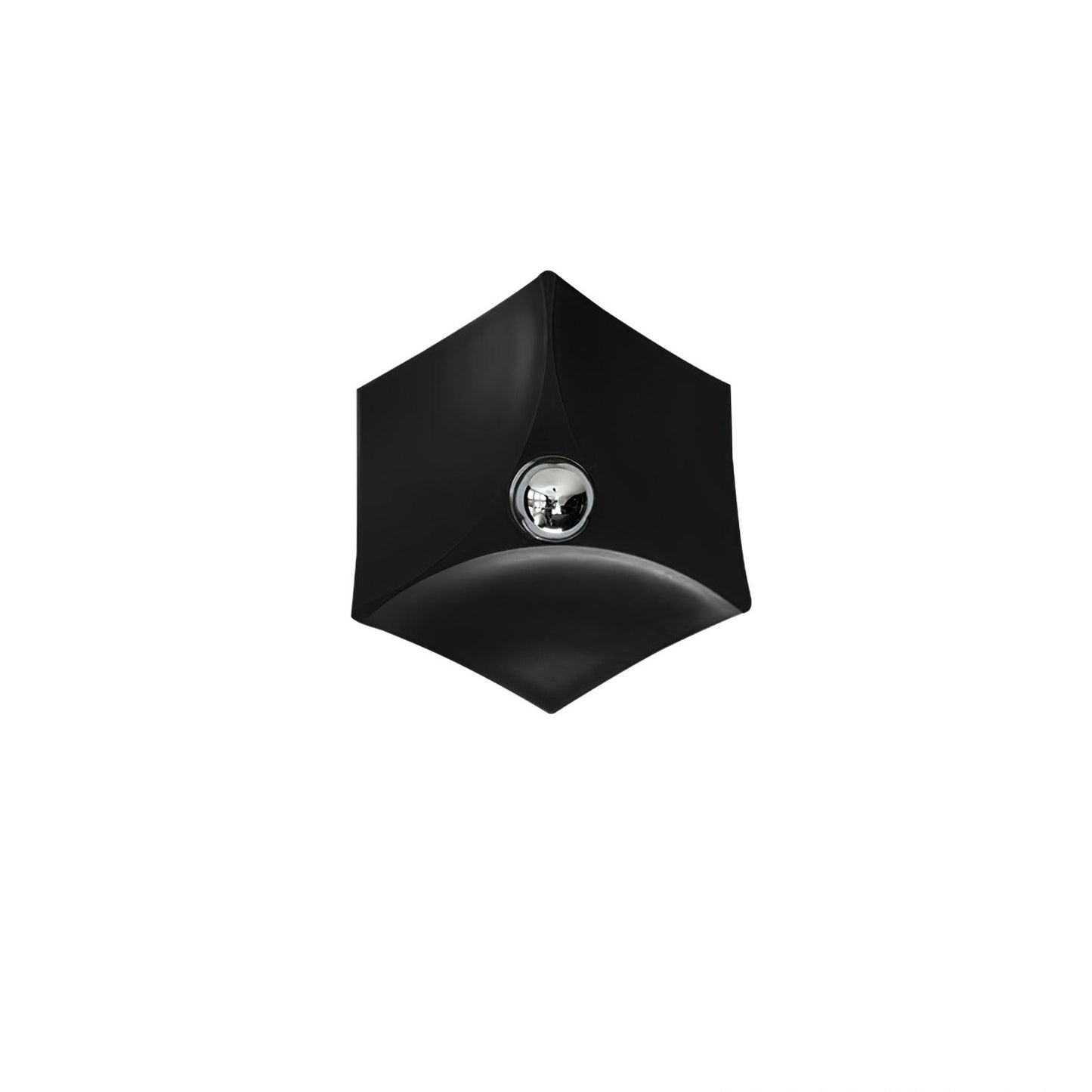 Pentagon Combination Wall Lamp Dia 14.2″ x H 3.5″ / Dia 36cm x H 9cm / Black & Chrome Wall lamp