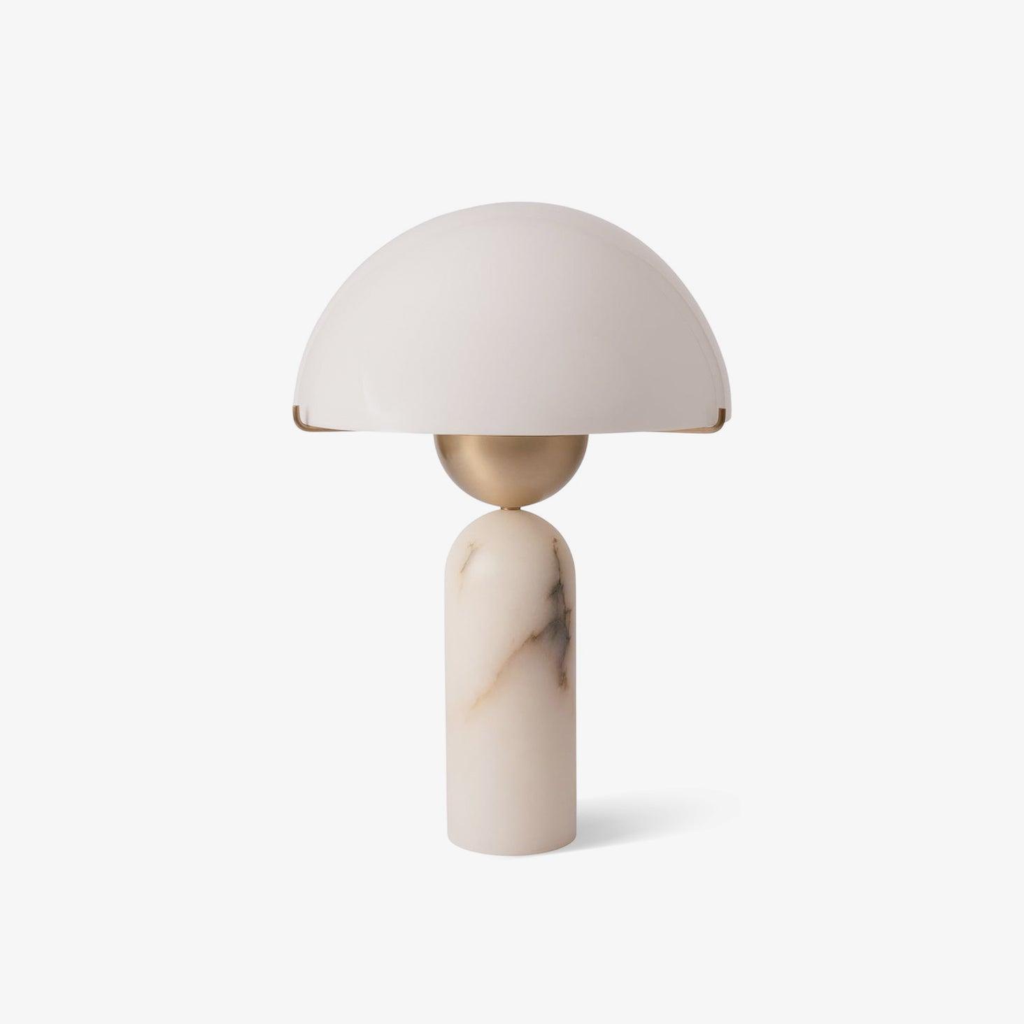 Peono Alabaster Table Lamp Dia 11.8″ x H 17.7″ / Dia 30cm x H 45cm / Gold & White / US Plug Table lamp