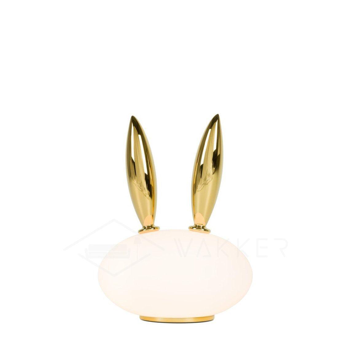 Pet Desk Light Rabbit: ? 8.3″ x H 10.6″ / Dia 21cm x H 27cm / Gold + White / US plug Table lamp