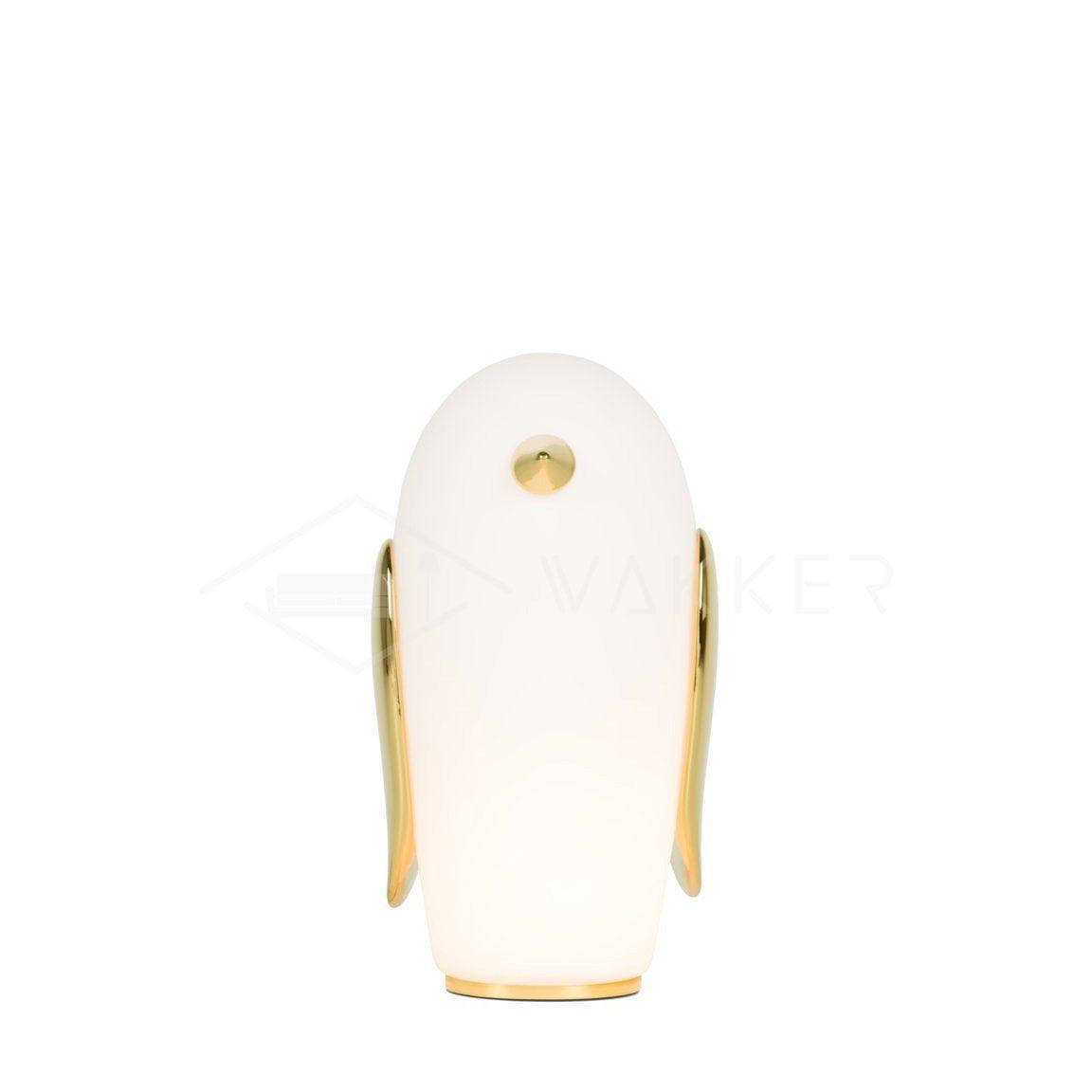 Pet Desk Light Penguin: ? 7.9″ x H 13″ / Dia 20cm x H 33cm / Gold + White / US plug Table lamp