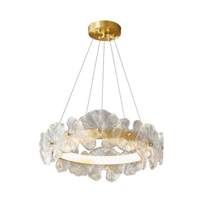 Petal Halo Chandelier Round style: ? 15.7″ x H 5.9″ / Brass / Three-Color Changing Light Chandelier