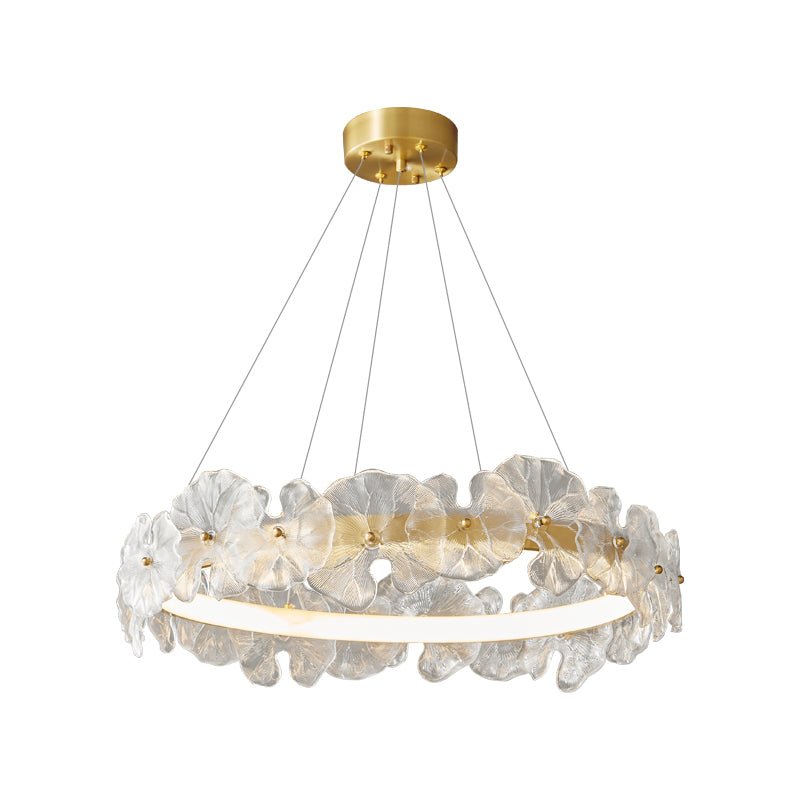 Petal Halo Chandelier Round style: ? 23.6″ x H 5.9″ / Brass / Three-Color Changing Light Chandelier