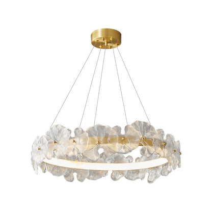 Petal Halo Chandelier Round style: ? 23.6″ x H 5.9″ / Brass / Three-Color Changing Light Chandelier
