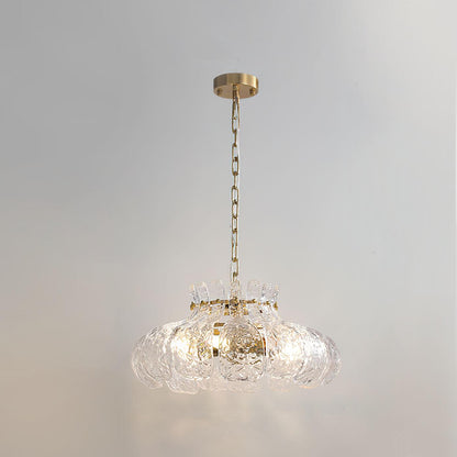 Petal Ice Pendant Light Dia 15.7 ″ x H 9.8″ / Dia 40cm x H 25cm / Brass & Clear Pendant light