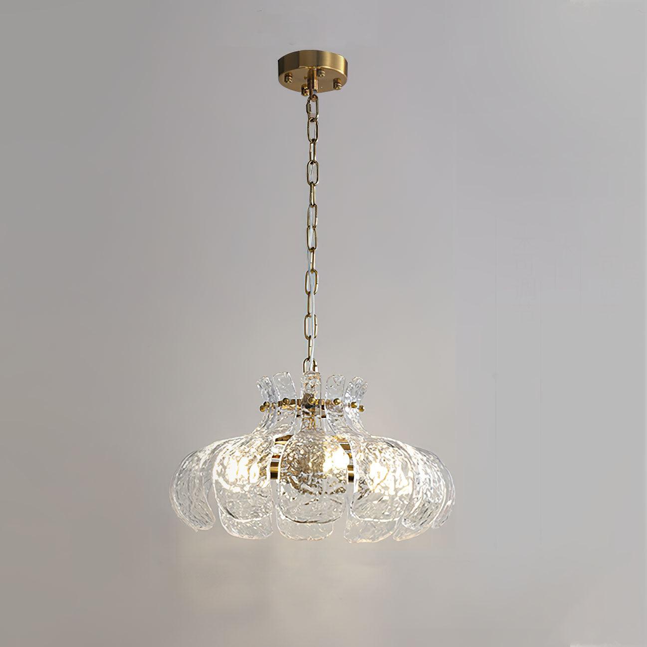 Petal Ice Pendant Light Dia 19.7″ x H 9.8″ / Dia 50cm x H 25cm / Brass & Clear Pendant light