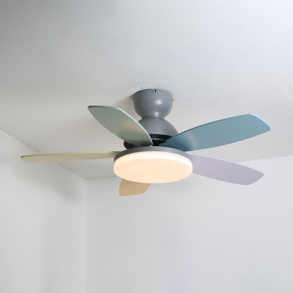 Petalo Ceiling Fan Light Grey & Colourful Dia 39.4″ x H 11.0″ / Three-color Changing Light