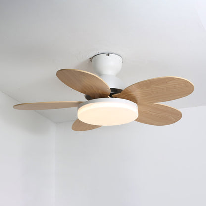 Petalo Ceiling Fan Light White & Wood Grain Dia 35.4″ x H 11.0″ / Three-color Changing Light