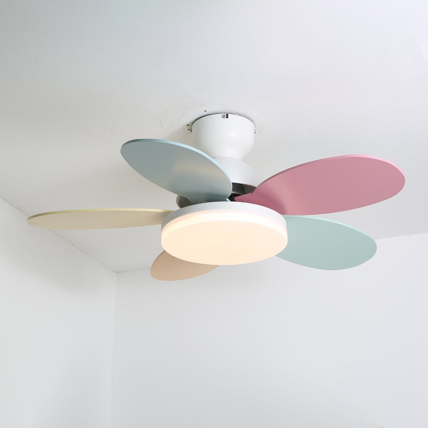 Petalo Ceiling Fan Light White & Colourful ? 35.4″ x H 11.0″ / Three-color Changing Light