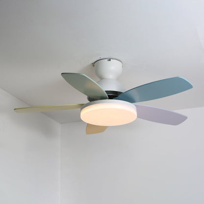 Petalo Ceiling Fan Light White & Colourful Dia 39.4″ x H 11.0″ / Three-color Changing Light