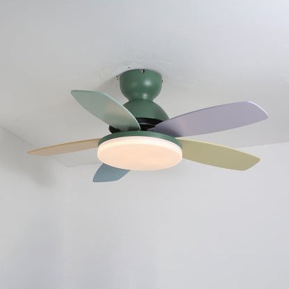 Petalo Ceiling Fan Light Green & Colourful Dia 39.4″ x H 11.0″ / Three-color Changing Light