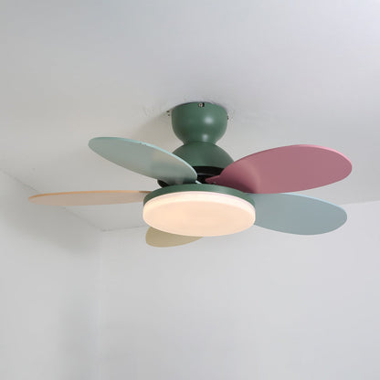 Petalo Ceiling Fan Light Green & Colourful Dia 35.4″ x H 11.0″ / Three-color Changing Light