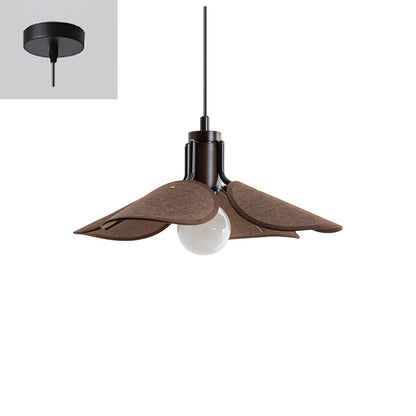 Petal Bloom Pendant Light Model A Dia 20.5″ x H 8.7″ / Walnut Color & Dark Brown Pendant light